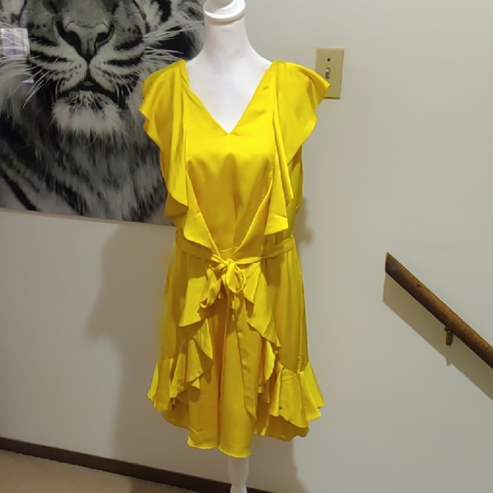 Christian Siriano Sunny Yellow Ruffle Dress